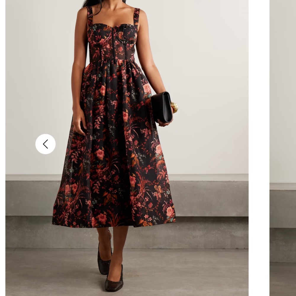 New Without Tags Cara Cara Black Floral Phoebe Midi Dress